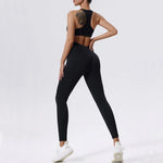 Load image into Gallery viewer, Zippered Contoured One-Piece Yoga Set Performance Wear