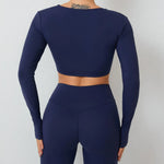 Load image into Gallery viewer, Seamless Ultra Soft Long Sleeve Yoga Crop Removable Pads