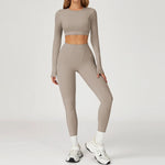 Load image into Gallery viewer, Two-Piece Contoured Breathable Yoga Set Leggings Silhouette