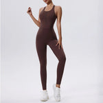 Load image into Gallery viewer, Zippered Contoured One-Piece Yoga Set Performance Wear