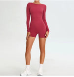 Load image into Gallery viewer, Backless Luxe Long Sleeve Yoga Jumpsuit Silhouette Chic