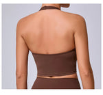 Load image into Gallery viewer, Breathable Hanging Neck Yoga Sports Bra With Contour Support