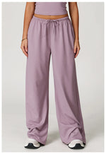 Load image into Gallery viewer, Breathable Contour Drawstring Wide Leg Athletic Pants