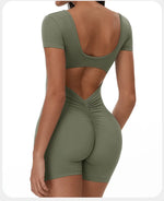 Load image into Gallery viewer, Backless Contour Jumpsuit Breathable Performance Nylon