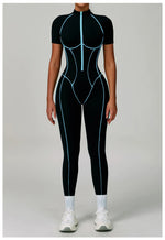 Load image into Gallery viewer, Contoured Zippered Performance Yoga Jumpsuit Nylon Knit