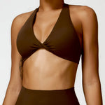 Load image into Gallery viewer, Breathable Contoured Nylon Halter Bralette With Twist