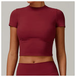 Load image into Gallery viewer, Sculpted Performance Yoga Top Short Sleeve Premium Nylon