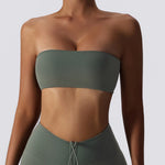 Load image into Gallery viewer, Strapless Padded Yoga Sports Bra Contour Silhouette