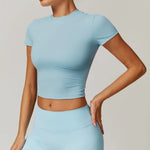 Load image into Gallery viewer, Sculpted Performance Yoga Top Short Sleeve Premium Nylon