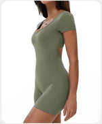 Load image into Gallery viewer, Backless Contour Jumpsuit Breathable Performance Nylon