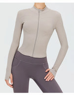 Load image into Gallery viewer, Zippered Studio Contoured Long Sleeve Sports Jacket