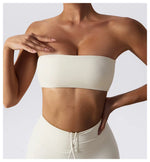 Load image into Gallery viewer, Strapless Padded Yoga Sports Bra Contour Silhouette