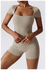 Load image into Gallery viewer, Soft Premium Contoured All In One Yoga Bodysuit Sleeves
