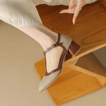 Load image into Gallery viewer, Women's Flats T-Strap Block Heel Round Toe Style