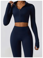 Load image into Gallery viewer, Contoured Interwoven Athleisure Long Sleeve Yoga Ensemble