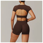 Load image into Gallery viewer, Contour Yoga Cropped Top Short Sleeve Performance Pro
