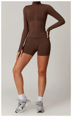 Load image into Gallery viewer, Seamless Long Sleeve Performance Jacket Zip Front Nylon