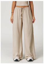Load image into Gallery viewer, Breathable Contour Drawstring Wide Leg Athletic Pants