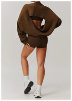Load image into Gallery viewer, One Shoulder Bat Sleeve Yoga Hoodie Ultra Performance