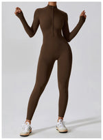 Load image into Gallery viewer, Zippered Contour Yoga Jumpsuit With Performance Gear
