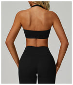 Load image into Gallery viewer, Ribbed Breathable Hanging Neck Sports Bra Performance