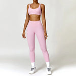 Load image into Gallery viewer, Seamless Two Piece Yoga Set Contour Silhouette Leggings