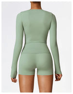 Load image into Gallery viewer, Seamless Sculpted Yoga Core Set Leggings Ribbed Contour