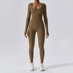Load image into Gallery viewer, Seamless Contouring Yoga Bodysuit With Long Sleeves