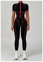 Load image into Gallery viewer, Contoured Zippered Performance Yoga Jumpsuit Nylon Knit