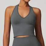 Load image into Gallery viewer, Luxurious Hanging Neck Seamless Sports Bra Nylon Spandex