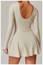Load image into Gallery viewer, Backless Long Sleeve Contoured Bodysuit Jumpsuit