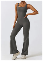 Load image into Gallery viewer, Contoured Back Zip Jumpsuit With Seamless Performance