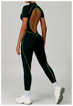 Load image into Gallery viewer, Contoured Zippered Performance Yoga Jumpsuit Nylon Knit