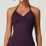 Load image into Gallery viewer, Breathable Contoured Halter Crop Sports Bra With Padding