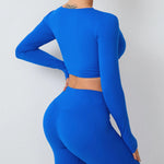 Load image into Gallery viewer, Seamless Ultra Soft Long Sleeve Yoga Crop Removable Pads