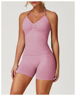 Load image into Gallery viewer, Breathable Contoured Halter Crop Sports Bra With Padding