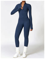 Load image into Gallery viewer, Zippered Contour Yoga Romper With Ultra Compression