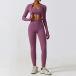 Load image into Gallery viewer, Contoured Interwoven Athleisure Long Sleeve Yoga Ensemble