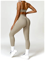 Load image into Gallery viewer, Seamless Two Piece Yoga Set Contour Silhouette Leggings