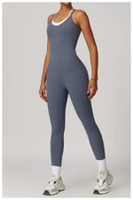 Load image into Gallery viewer, Color Blocking Seamless Yoga Jumpsuit Exquisite Fit