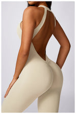 Load image into Gallery viewer, Backless Contour Jumpsuit Set with Seamless Performance