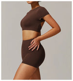Load image into Gallery viewer, Contour Yoga Cropped Top Short Sleeve Performance Pro