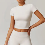 Load image into Gallery viewer, Sculpted Performance Yoga Top Short Sleeve Premium Nylon