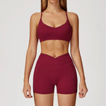 Load image into Gallery viewer, Two Piece Contoured Seamless Performance Athletic Set Nylon