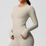 Load image into Gallery viewer, Luxurious Breathable Contoured Long Sleeve Yoga Top Nylon