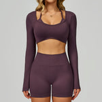 Load image into Gallery viewer, Seamless Ribbed Yoga Top With Breathable Comfort Wear