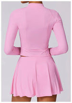 Load image into Gallery viewer, Luxurious Contoured Yoga Set Zippered Front Seamless Nylon