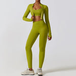 Load image into Gallery viewer, Contoured Interwoven Athleisure Long Sleeve Yoga Ensemble