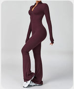 Load image into Gallery viewer, Zippered Contour Seamless Yoga Jump Suit Performance