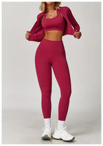 Load image into Gallery viewer, Three Piece Breathable Yoga Tracksuit Pro For Performance
